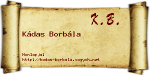 Kádas Borbála névjegykártya